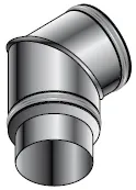 Dubbelwandige rookgasbocht 45°, Isoleco DP 25 DP 606, 130/80mm